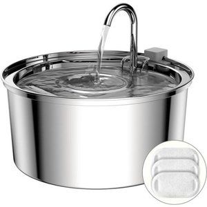 Cat Water Fountain, 3.2L/108oz Automatic Stainless Steel Pet Fountain Dispenser